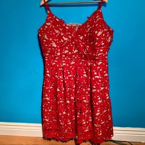 City Chic Red Lace Plus Size Dress